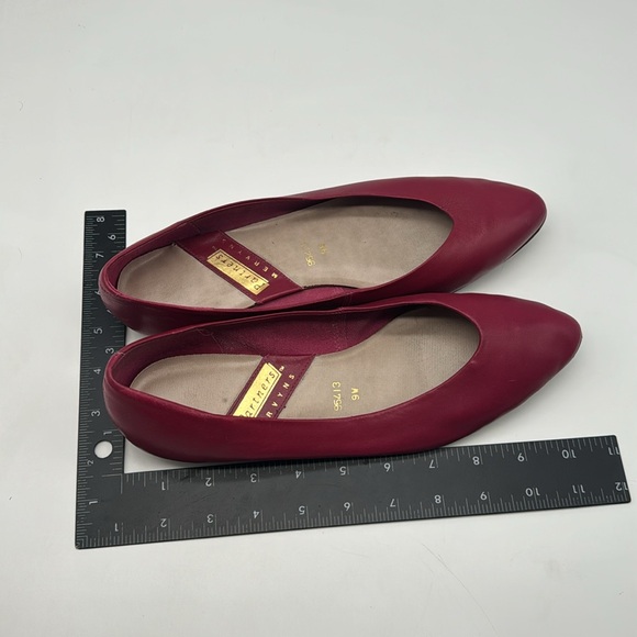 Vintage 90s Partners Mervyns Fuisha Pink Leather Pointed Toe Shoe Slip On Flats - Picture 7 of 16